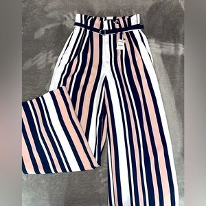 NWT Express high waisted wide leg belted trousers